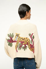 STAUD - Cropped Hampton Sweater - Jungle Leopard