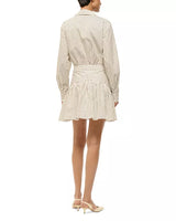 STAUD - Rocco Mini Dress -Ivory/Dark Oak Micro Stripe