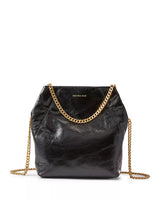 Veronica Beard Small Crinkle Slouch Shoulder Bag - Black
