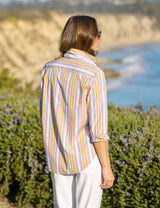 Frank & Eileen - EILEEN - Relaxed Button-Up - Italian Cotton - Gold w/ Red & Blue Stripe