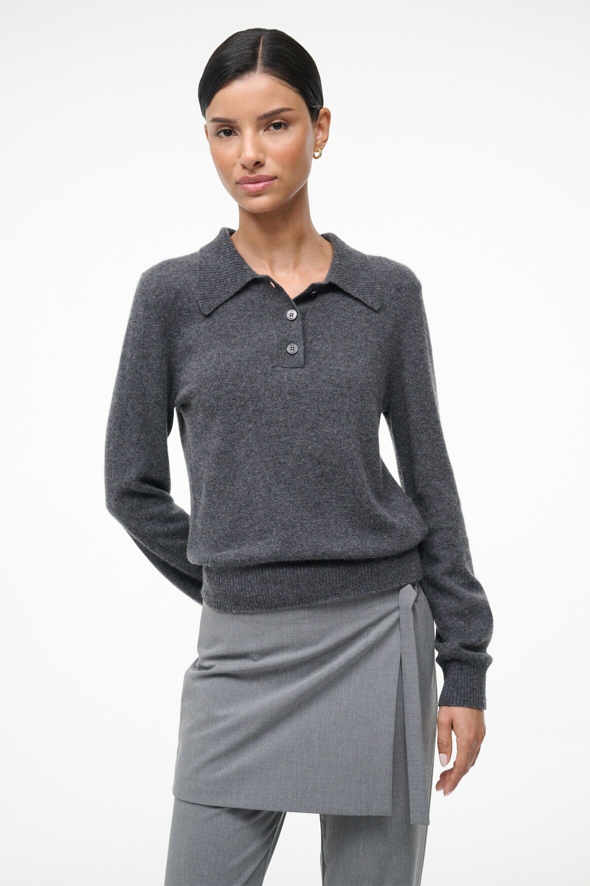 STAUD - Gemma Cashmere Sweater - Charcoal