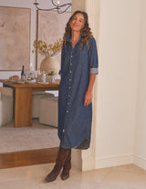 Frank & Eileen - RORY Maxi Shirtdress - Vintage Denim Dark Wash