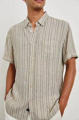 Rails Mens Carson Almond Mauve Stripe