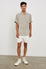 Rails Mens Carson Almond Mauve Stripe