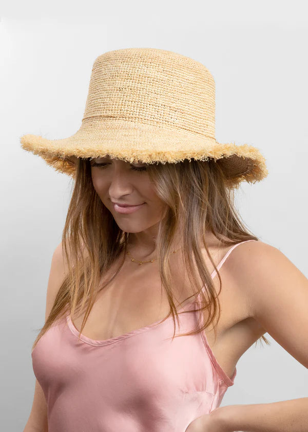 Hat Attack Packable Raffia Bucket Hat