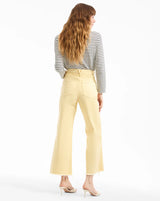 Veronica Beard Taylor Cropped Highrise Wide Leg Jeans - Yellow