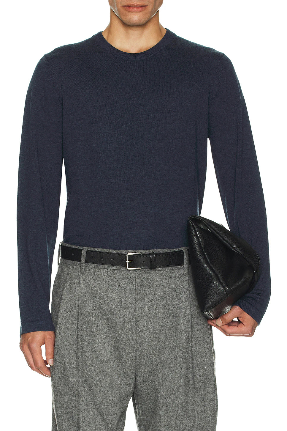 Simkhai Men's Peter  L/S Pullover - Deep Teal Melange