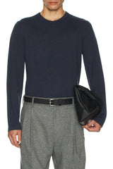 Simkhai Men's Peter  L/S Pullover - Deep Teal Melange