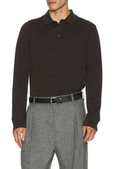 Simkhai Men's Reynolds L/S Polo - Chocolate
