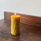 Yellow Meadows Pillar Beeswax Candle