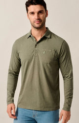 Johnnie O - Long Sleeve Original 4-Button Polo - Agave Green