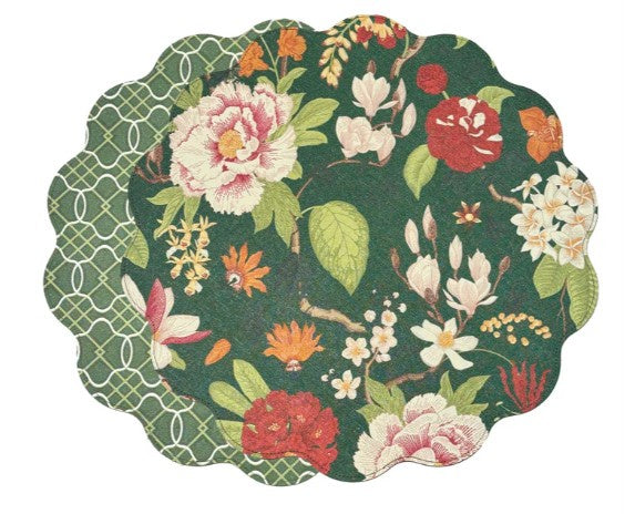 Beatriz Ball Placemats - Reversible (Set of 4) - VIDA Cabbage Roses and Trellis