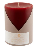 Northern Lights -  Pillar Candle 3X4 - Crimson