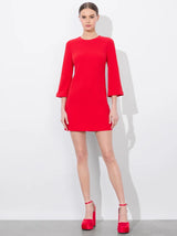 Alice +Olivia-Eleonora Flare S/V Mini Dress-Ruby