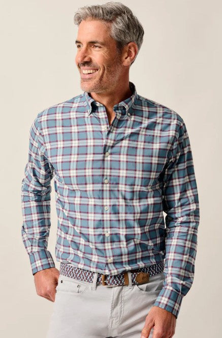 Johnnie O - Featherweight Performance Button Down Shirt - Feldy - Laguna Blue