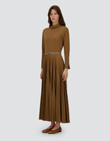 Herno - Pleated Dress- Camel