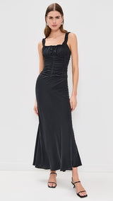 STAUD - Nic Silk Maxi Dress - Black