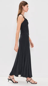 STAUD - Nic Silk Maxi Dress - Black