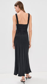 STAUD - Nic Silk Maxi Dress - Black