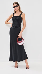 STAUD - Nic Silk Maxi Dress - Black
