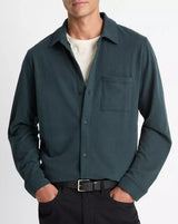 Vince - Sueded Cotton Jersey Button-Front Shirt - Country Racer