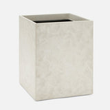 Pigeon and Poodle - Square Straight Wastebasket - White Burl Resin