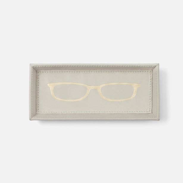 Pigeon and Poodle - Decorah Full Grain Leather Eyeglass Holder - Light Grey