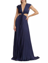 A.L.C. - Alejandra Satin Pleated Dress - Riviera