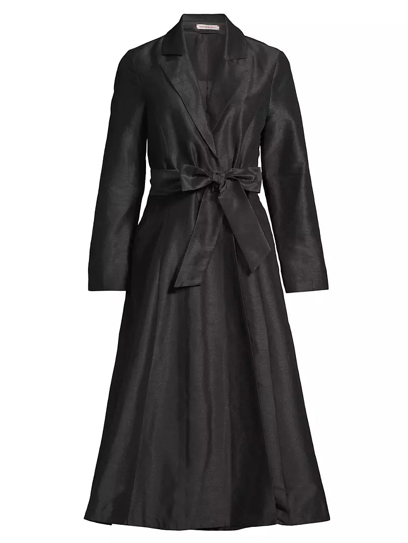 Frances Valentine - Lucille Wrap Dress - Dupioni Black