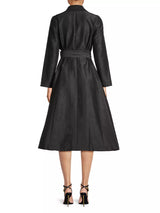 Frances Valentine - Lucille Wrap Dress - Dupioni Black