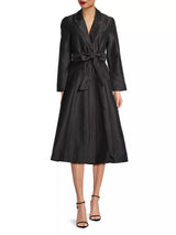 Frances Valentine - Lucille Wrap Dress - Dupioni Black