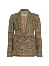 L'Agence - Chamberlain Blazer - Tan/Green Jasper Multi Plaid