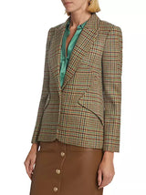 L'Agence - Chamberlain Blazer - Tan/Green Jasper Multi Plaid