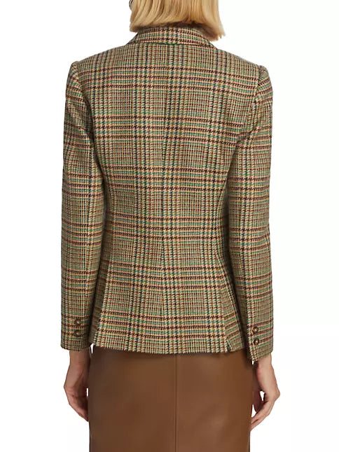 L'Agence - Chamberlain Blazer - Tan/Green Jasper Multi Plaid