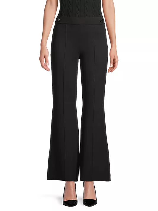 Minnie Rose - Cotton Blend Wide Leg Pant - Black