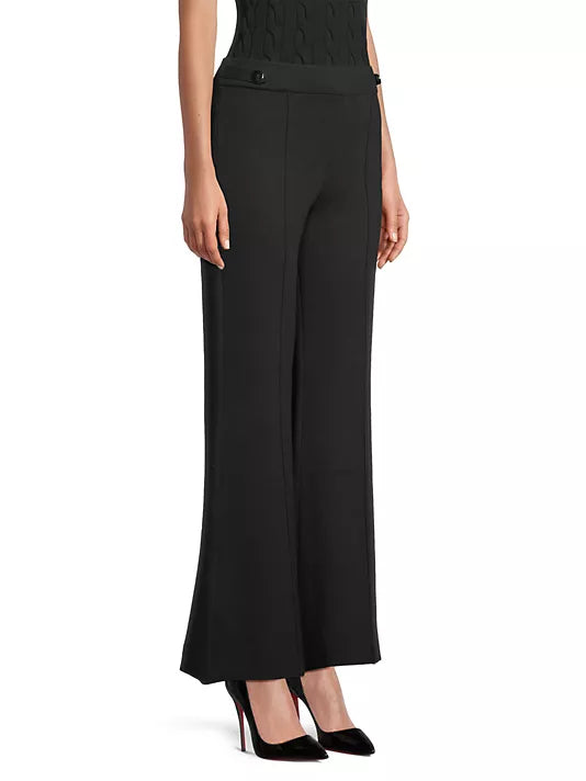 Minnie Rose - Cotton Blend Wide Leg Pant - Black