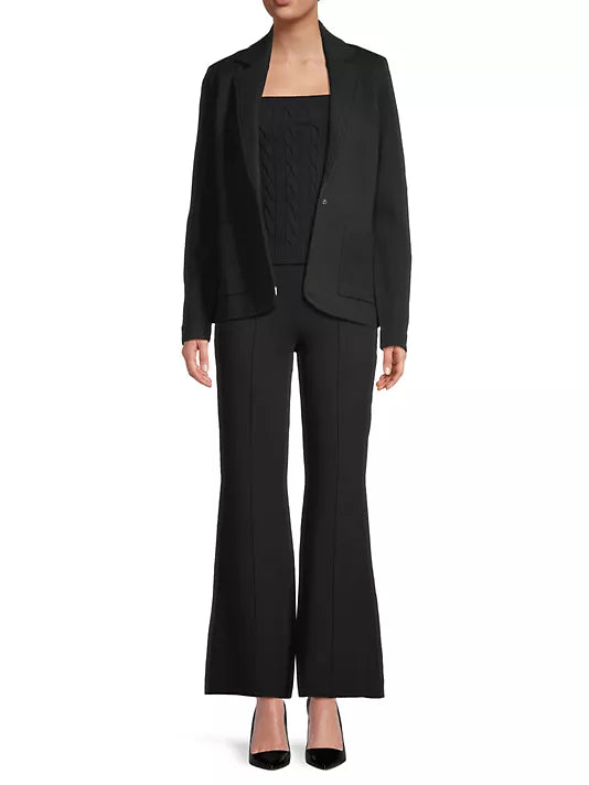 Minnie Rose - Cotton Blend Wide Leg Pant - Black