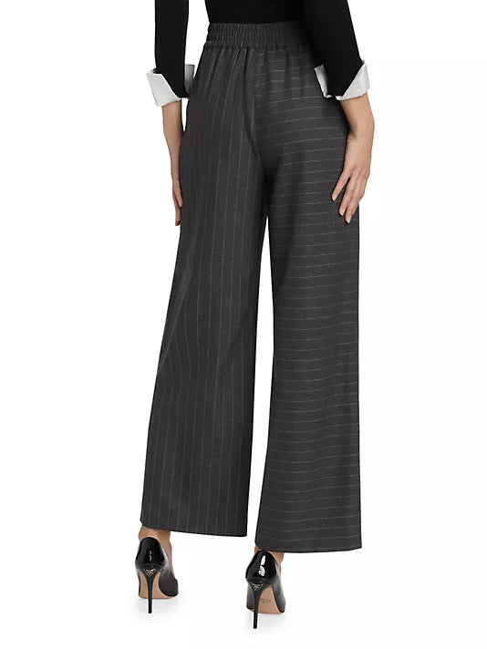 Alice + Olivia - Benny Baggy Pull Up Pant - Charcoal/White