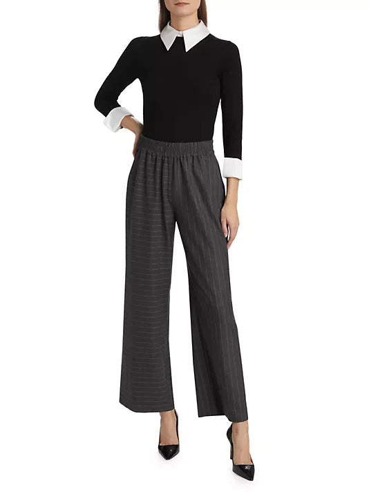 Alice + Olivia - Benny Baggy Pull Up Pant - Charcoal/White