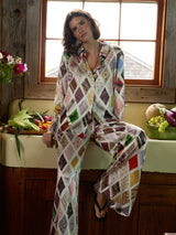 Lingua Franca Emerson Top in Diamond Print