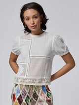 Lingua Franca Louisa Top in Ivory