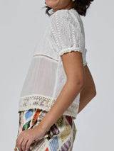 Lingua Franca Louisa Top in Ivory