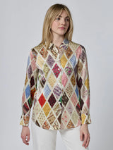 Lingua Franca Emerson Top in Diamond Print