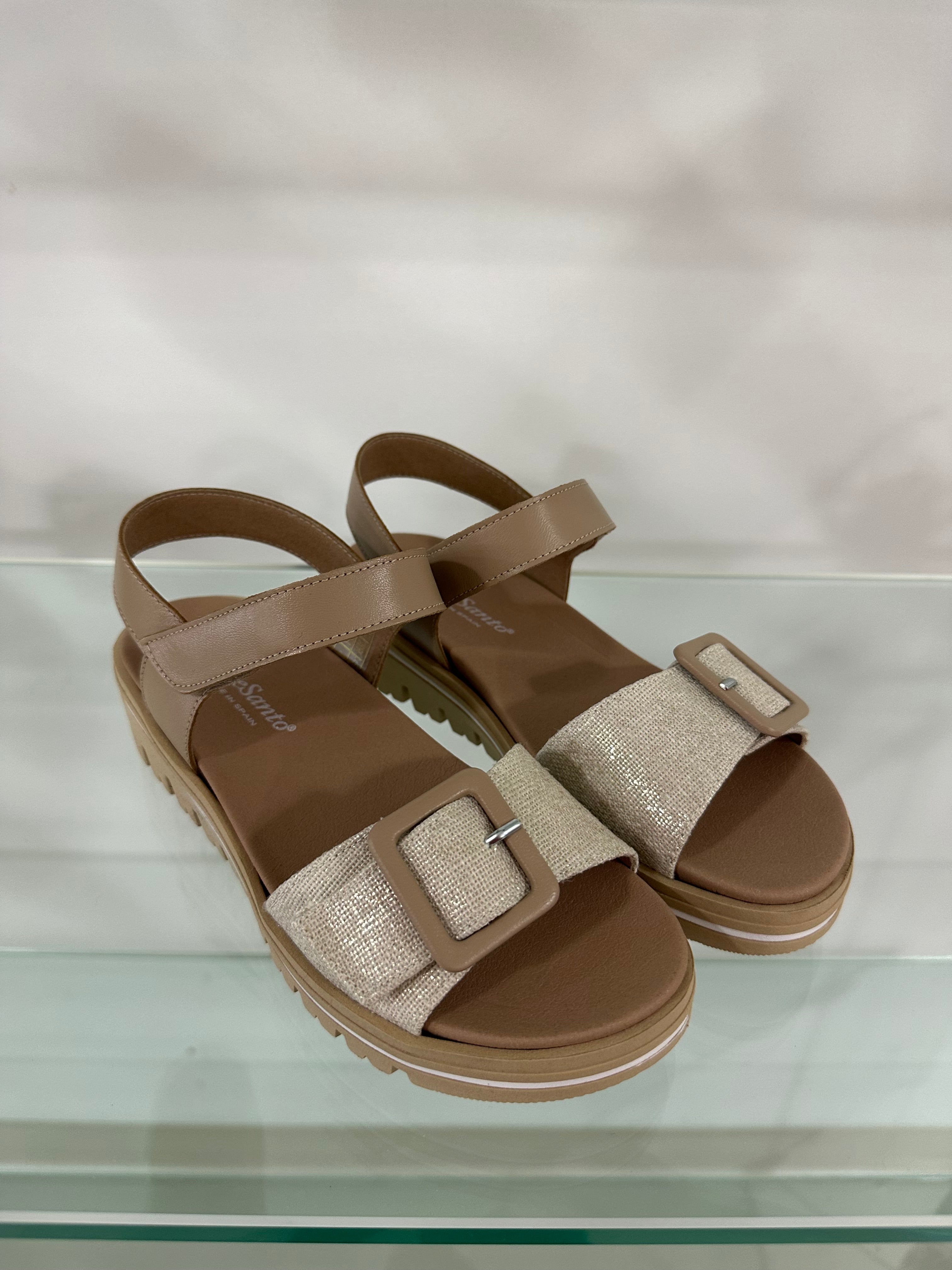 PieSanto - Joia Lame Hielo Sandal - Beige