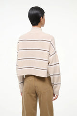 STAUD - Cropped Cashmere Hampton Sweater - Whisper Stripe