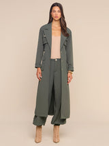 L'AGENCE- Axel Windbreaker Trench- Ash Olive
