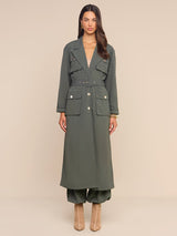 L'AGENCE- Axel Windbreaker Trench- Ash Olive