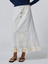 Lingua Franca Louisa Skirt in Ivory