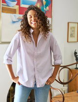 Frank & Eileen - Relaxed Button-Up Shirt - Navy Pink Multi Stripe