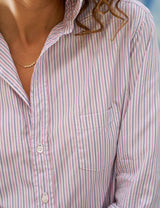 Frank & Eileen - Relaxed Button-Up Shirt - Navy Pink Multi Stripe